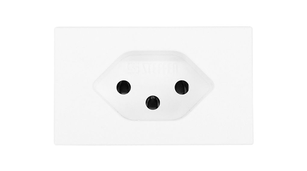 Wall Outlet FLF 1x CH Type J (T13) Socket Flush Mount 10A 250V White